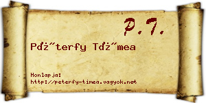 Péterfy Tímea névjegykártya