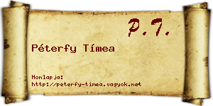 Péterfy Tímea névjegykártya